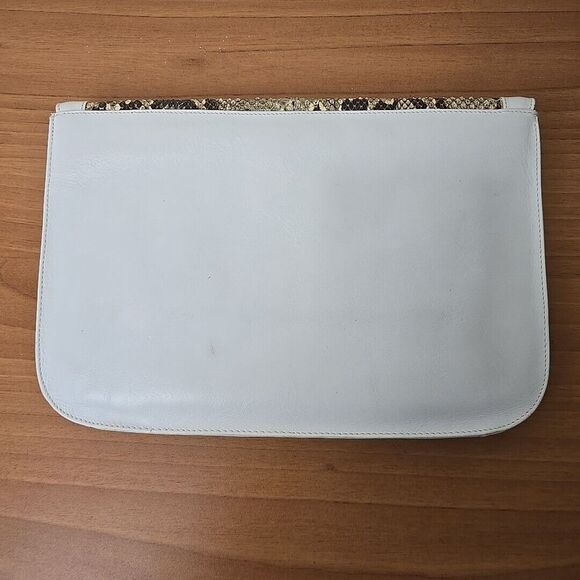 Vintage Koret Leather Clutch Purse Handbag Snakeskin Animal Print Made in Spain - Picture 3 of 8